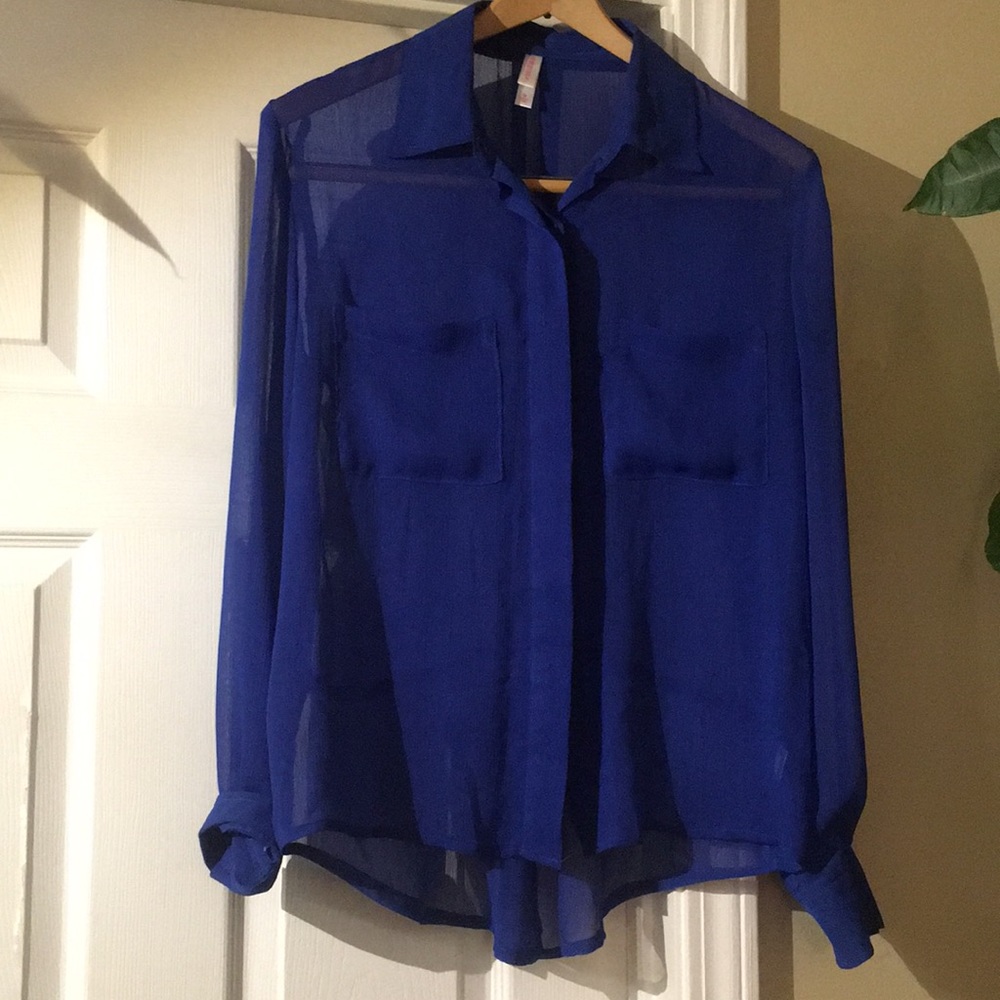 Blue sheer blouse